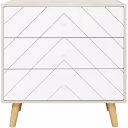 Dixie 3 Drawer Chest of Storage Drawers in Dusty Grey and White With Wooden Legs - Additional view 6