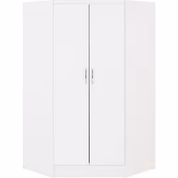 Nevada 2 Door Corner Wardrobe in White Gloss Finish