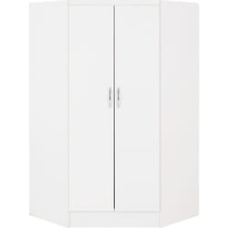 Nevada 2 Door Corner Wardrobe in White Gloss Finish