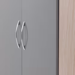 Nevada 2 Door Corner Wardrobe in Grey Gloss and Oak Effect Finish