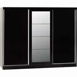 Nevada 3 Door Sliding Wardrobe in Black Gloss Finish