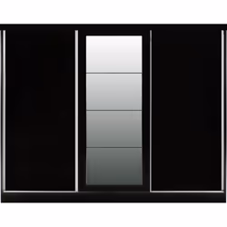 Nevada 3 Door Sliding Wardrobe in Black Gloss Finish