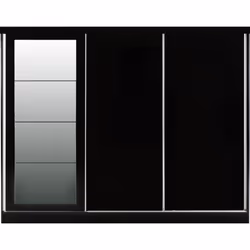 Nevada 3 Door Sliding Wardrobe in Black Gloss Finish
