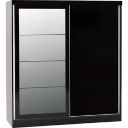 Nevada 2 Door Sliding Wardrobe in Black Gloss Finish