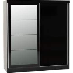 Nevada 2 Door Sliding Wardrobe in Black Gloss Finish