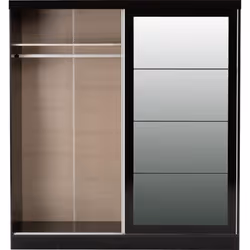 Nevada 2 Door Sliding Wardrobe in Black Gloss Finish