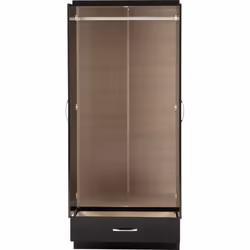 Nevada Mirrored 2 Door 1 Drawer Robe in Black Gloss Finish