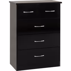 Nevada 3+2 Drawer Chest in Black Gloss Finish