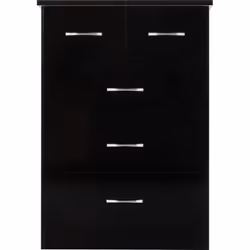 Nevada 3+2 Drawer Chest in Black Gloss Finish
