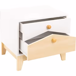 Cody 2 Drawer Bedside in White and Pine Effect Finish