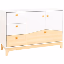 Cody 2 Door 4 Drawer Storage Unit in White and Pine Effect Finish