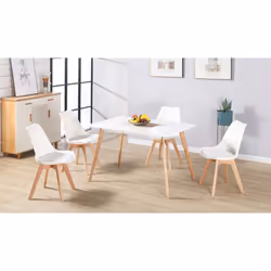 Bendal Pair of Dining Chair in White and Beech Finish