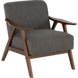 Kendra Accent Chair in Grey Fabric with Wooden Frame