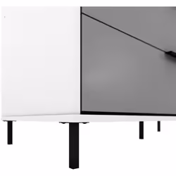 Madrid 3 Door 2 Drawer Mirrored Wardrobe in Grey and White Gloss Finish