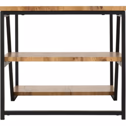Durham 3 Level Shelving Coffee Table in Light Oak Effect and Black