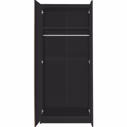 Malvern Trio Bedroom Set Wardrobe Chest of Drawers Bedside Black Finish