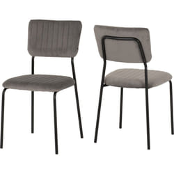 Sheldon Chairs Set of 4 in Grey Velvet Fabric