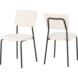 Sheldon Chairs Set of 4 in Ivory Boucle Fabric