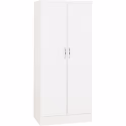 Nevada 2 Door All Hanging Wardrobe in White Gloss Finish