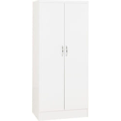 Nevada 2 Door All Hanging Wardrobe in White Gloss Finish