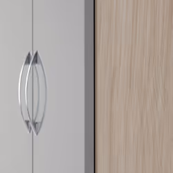 Nevada 2 Door All Hanging Wardrobe in Grey Gloss and Light Oak Effect Veneer