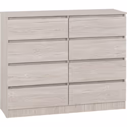 Malvern 8 Drawer Chest in Beige Urban Snow Finish Recessed Handles