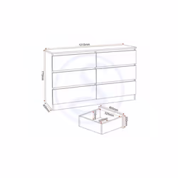 Malvern 6 Drawer Chest in Beige Urban Snow Finish Recessed Handles