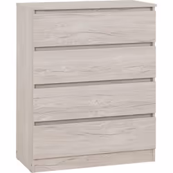 Malvern 4 Drawer Chest in Beige Urban Snow Finish Recessed Handles