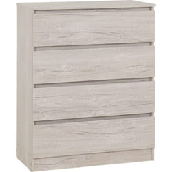 Malvern 4 Drawer Chest in Beige Urban Snow Finish Recessed Handles