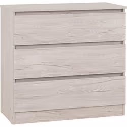 Malvern 3 Drawer Chest in Beige Urban Snow Finish Recessed Handles