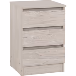 Malvern 3 Drawer Bedside in Beige Urban Snow Finish Recessed Handles