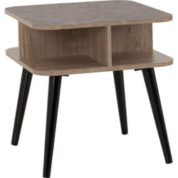 Saxton Side End Lamp Table in Mid Oak Effect and Grey Finish