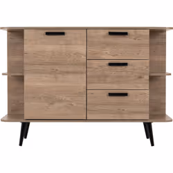 Saxton 1 Door 3 Drawer Sideboard Mid Oak Effect and Grey Finish