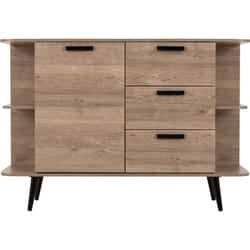 Saxton 1 Door 3 Drawer Sideboard Mid Oak Effect and Grey Finish