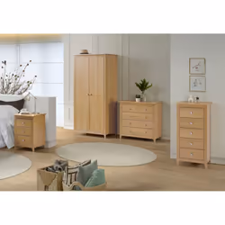 Oslo 5 Drawer Narrow Chest in Pine Effect Finish