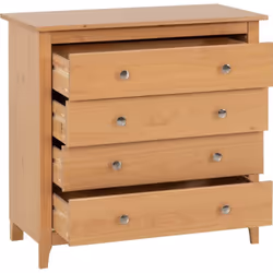 Oslo 4 Drawer Chest Antique Pine Metal Handles