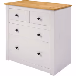 Panama 2+2 Drawer Chest in White and Natural Wax Finish