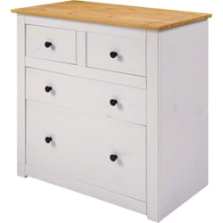 Panama 2+2 Drawer Chest in White and Natural Wax Finish