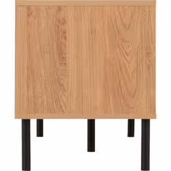 Leon 2 Door 1 Shelf TV Unit Medium Oak Effect Metal Legs