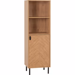Leon 1 Door 2 Shelf Cabinet Medium Oak Effect Adjustable Shelving