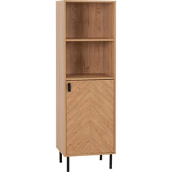 Leon 1 Door 2 Shelf Cabinet Medium Oak Effect Adjustable Shelving