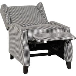 Kensington Recliner Chair in Dogtooth Fabric with Studded Detail