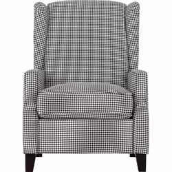 Kensington Recliner Chair in Dogtooth Fabric with Studded Detail