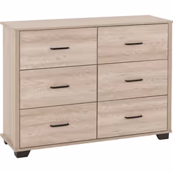 Oliver 6 Drawer Chest Light Oak Effect