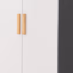 Cleveland 2 Door Wardrobe in White and Pine with Grey Metal Effect