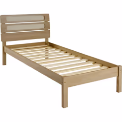 Santana 3ft Single Bed Frame in Light Oak and Rattan Effect