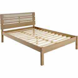 Santana 5ft Kingsize Bed Frame in Light Oak and Rattan Effect