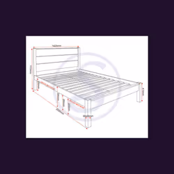 Barton 4ft6 Double Size Slatted Bed Frame Solid Waxed Pine