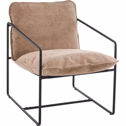Tivoli Occasional Chair Black Metal Frame with Champagne Fabric