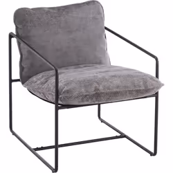 Tivoli Occasional Chair Black Metal Frame with Grey Fabric